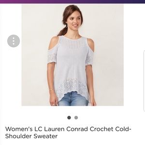 Cold shoulder short sleeve sweater